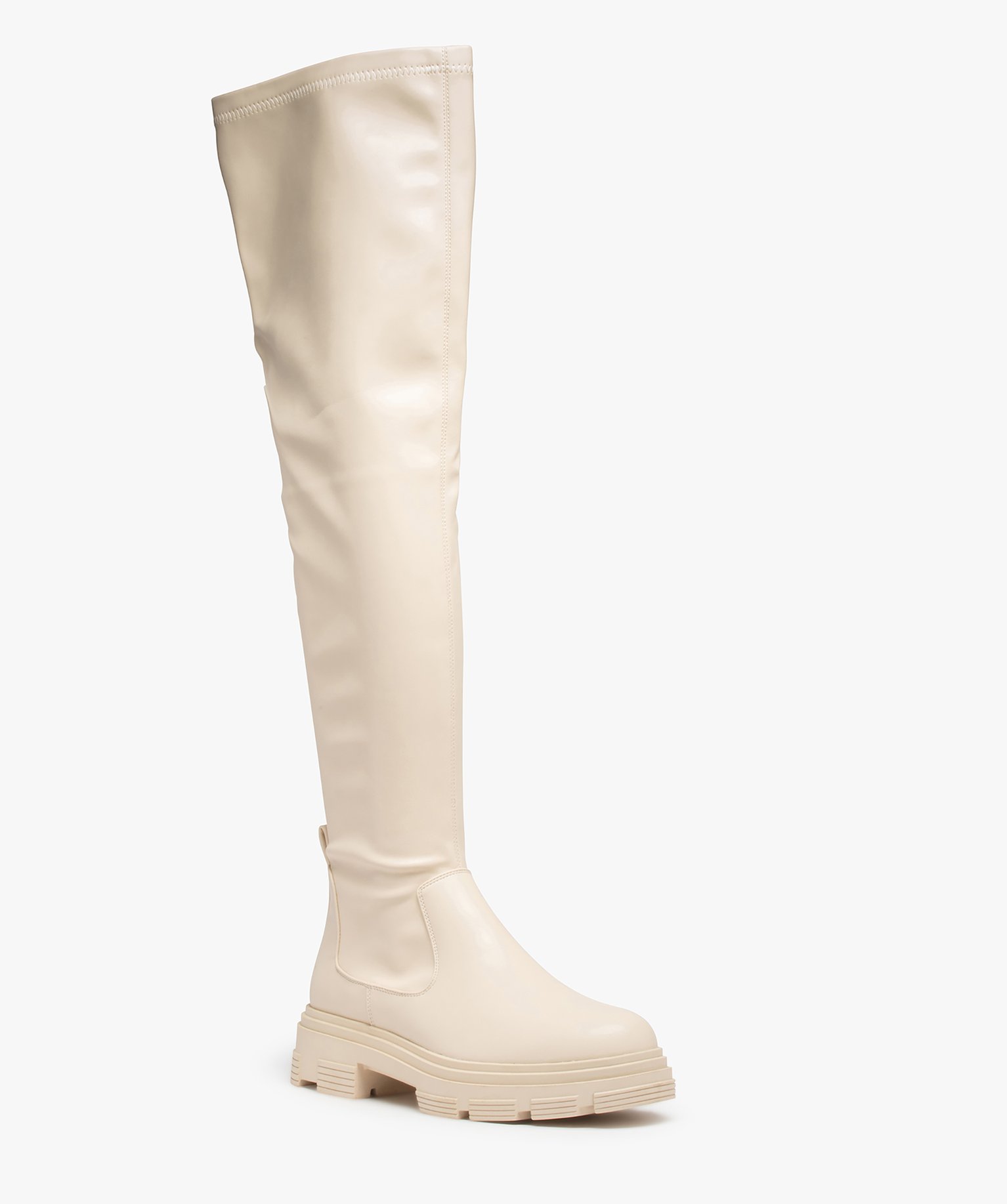 Cuissardes femme unies à semelle épaisse et crantée beige | GEMO