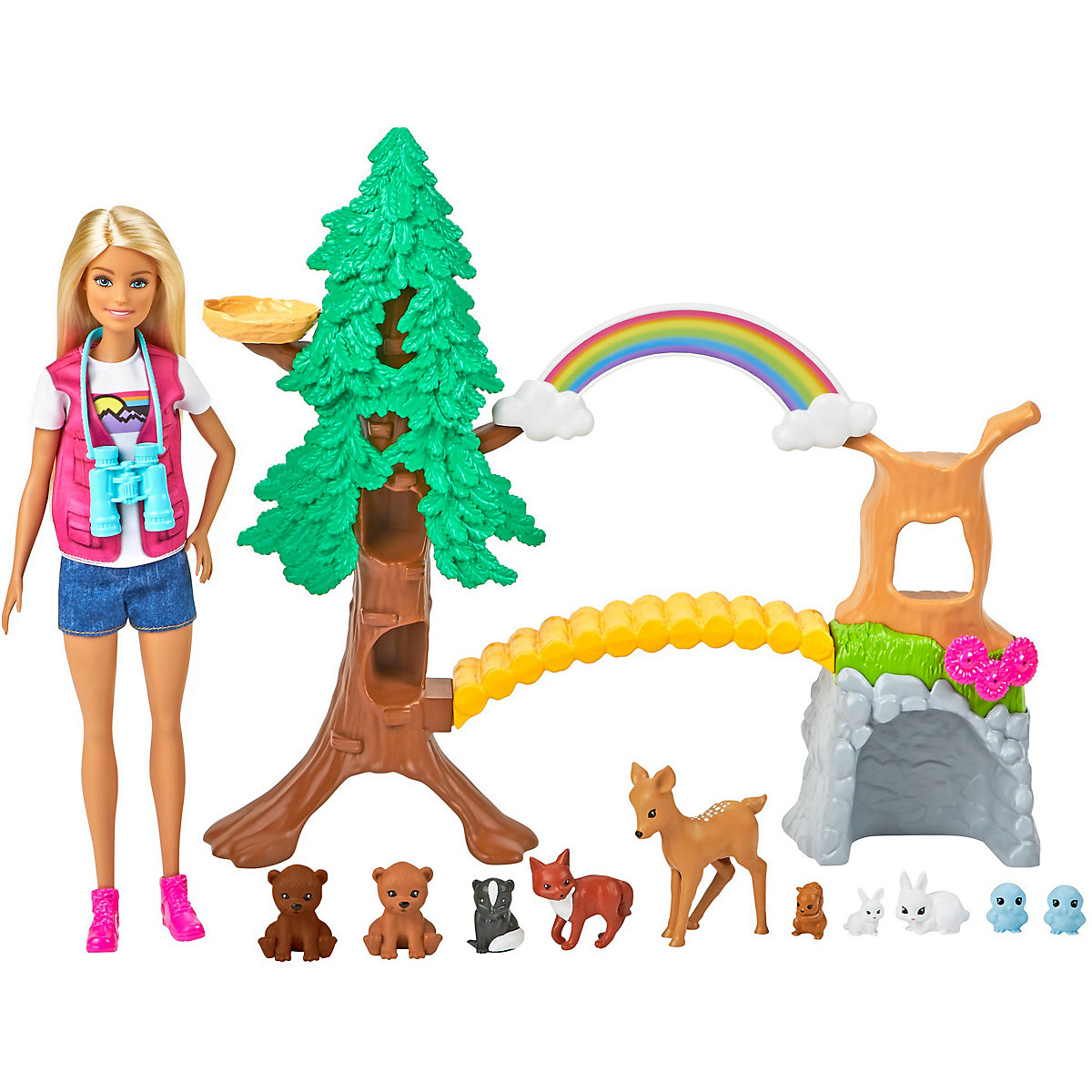 Barbie Waldtier-Forscherin-Spielset mit Puppe und Zubehör