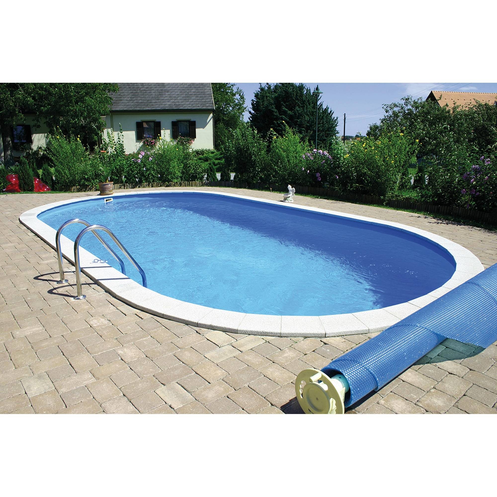 Planet Pool Ovalpool Stahlwandpool oval Exklusiv 600x320x150 cm, Stahl (Einzelbecken), verzinkte Stahlwand