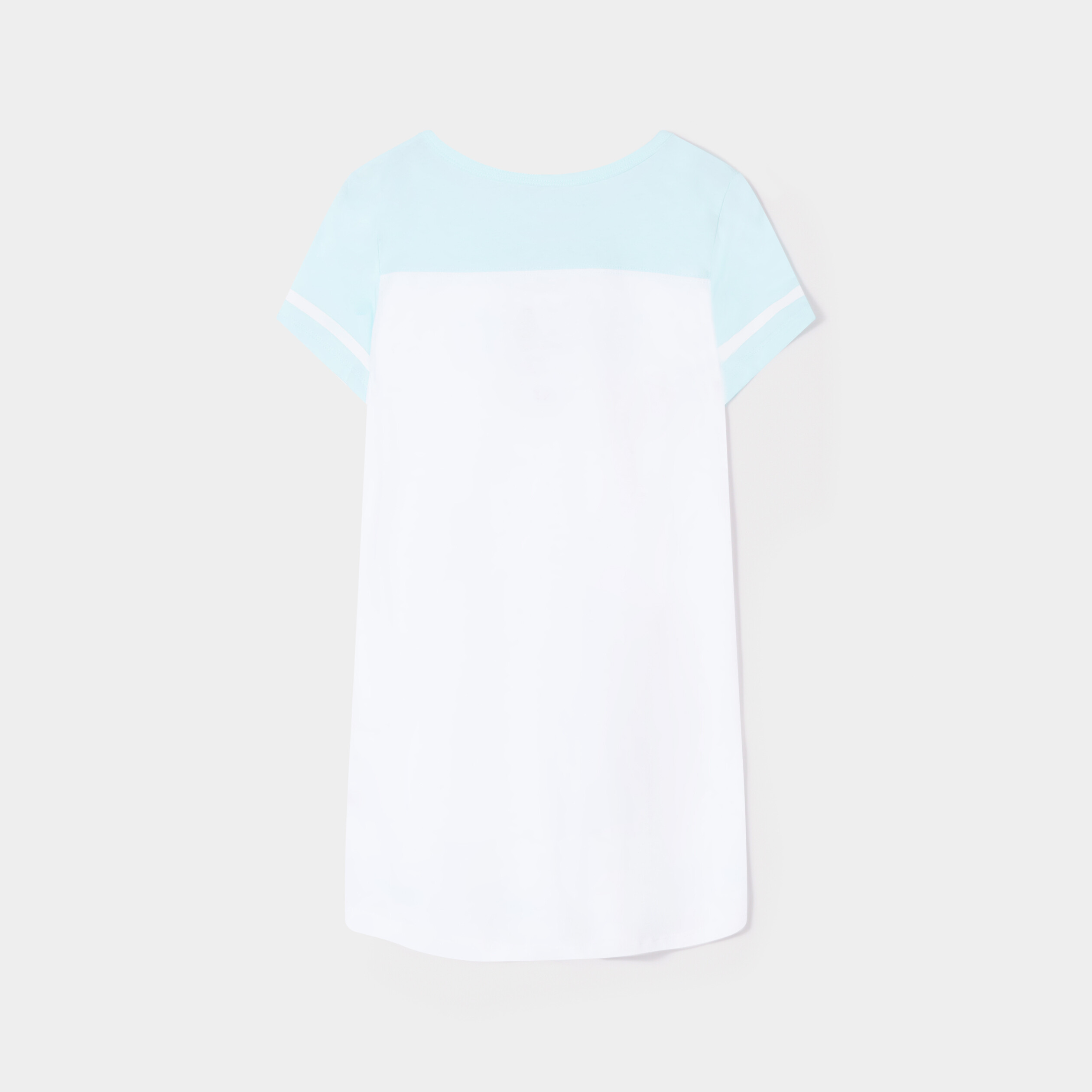 Chemise de nuit col en V coton bleu turquoise fille | La Halle