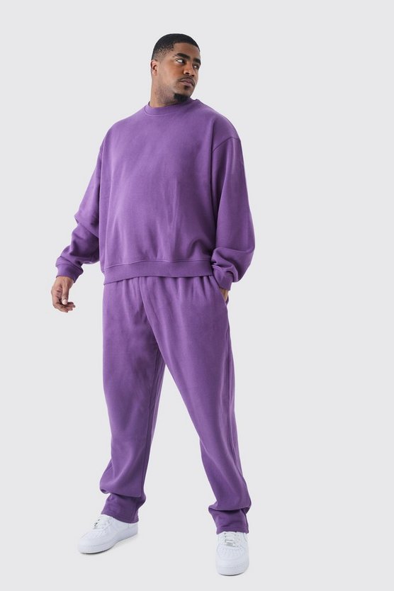 Plus kastiger Oversize Sweatshirt-Trainingsanzug