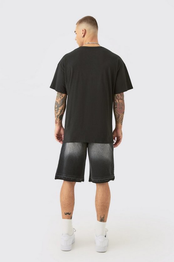 Kastiges Oversize T-Shirt mit Def Leppard Band Print