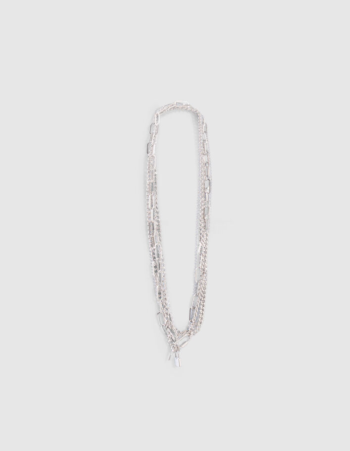 Sautoir réglable mix maille et cadenas Femme