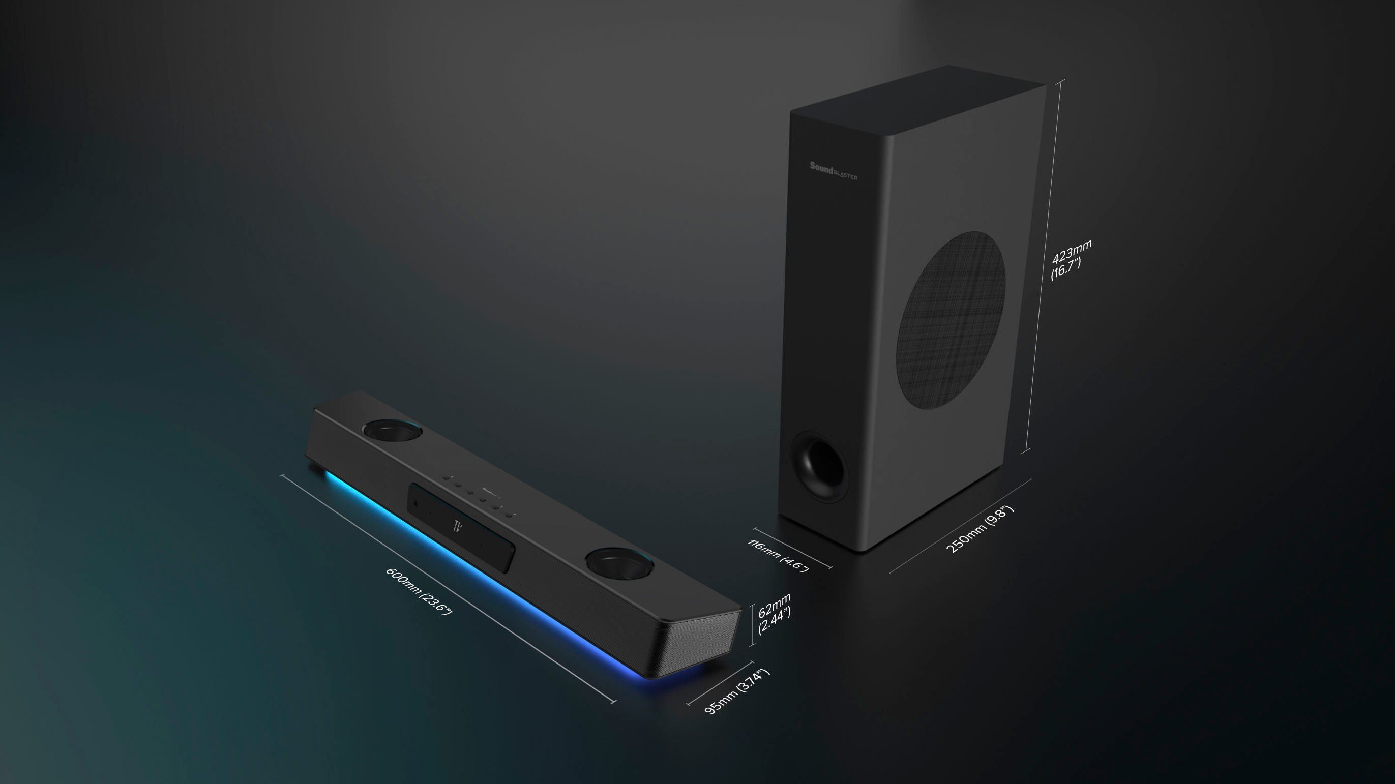 Creative Sound Blaster Katana V2X 2.1 Soundbar (A2DP Bluetooth, AVRCP Bluetooth, Bluetooth, 90 W, Bluetooth)