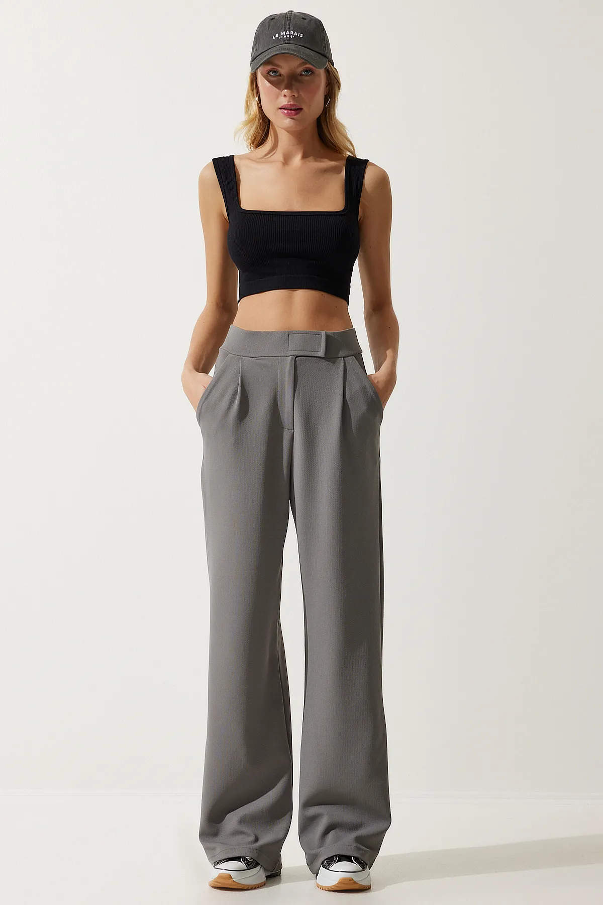 Happiness İstanbul  Hose - Grau - Wide Leg