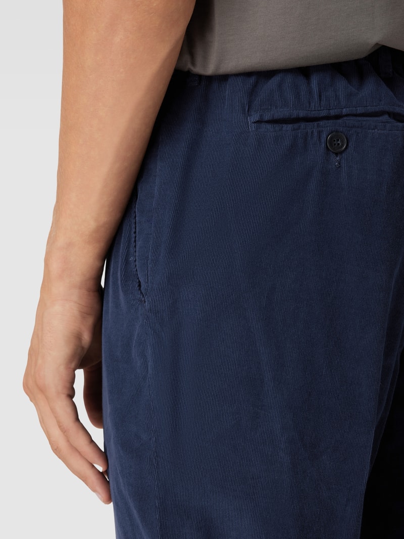 Slim Fit Anzug aus Cord in marineblau
