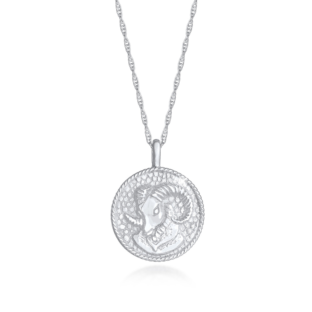 Elli Elli Collier Pièce de monnaie antique pour le Bélier des dames en argent sterling Bijoux