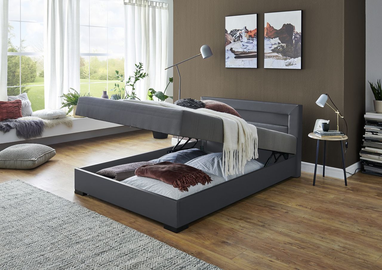 Relita Boxbett MINA mit LED grau 140x200