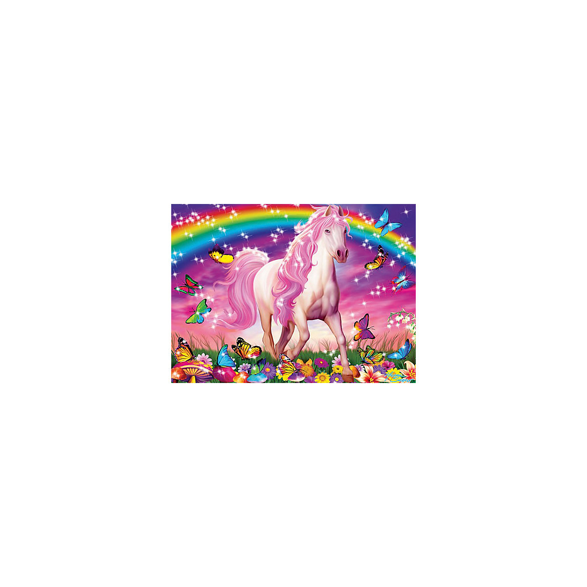 Puzzle, 100 Teile XXL, 49x36 cm, mit Glitzer, Pferdetraum