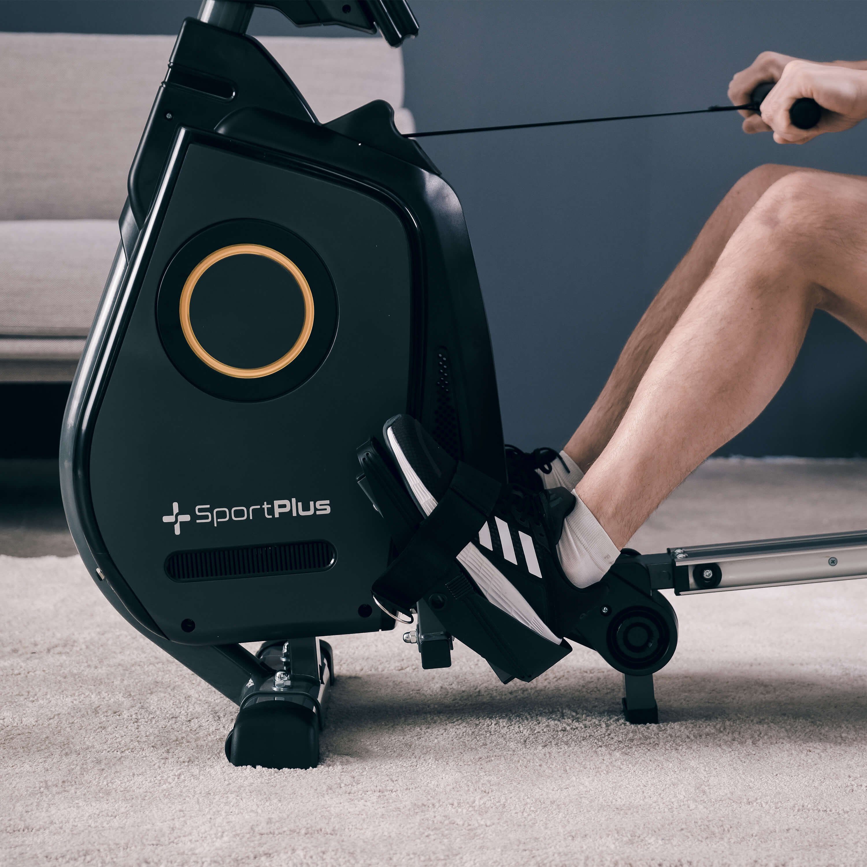 SportPlus Rudergerät SP-MR-030-B-iE, Rudergerät, klappbar, App-Steuerung, Magnetbremssystem, SP-MR-030-B-iE