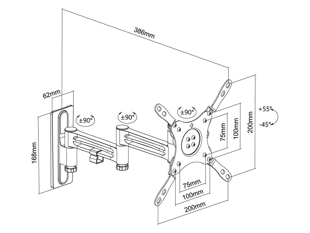 Schwaiger 2-teilige flexible Fernsehhalterung
