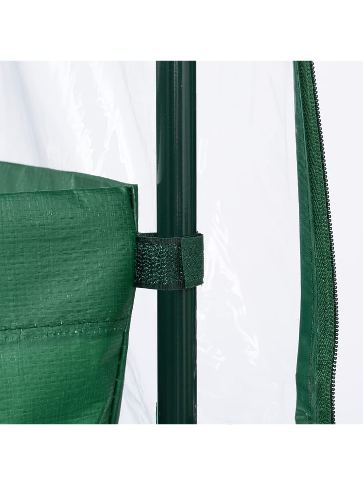 relaxdays Balkongewächshaus in Transparent/ Grün - (B)89 x (H)153 x (T)49 cm günstig kaufen onesize