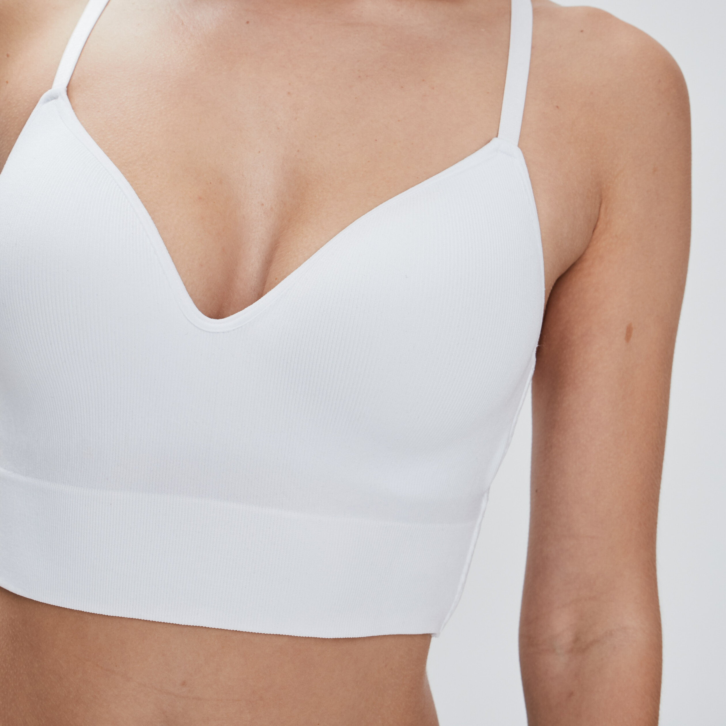 Brassière microfibre à coque blanc femme | La Halle
