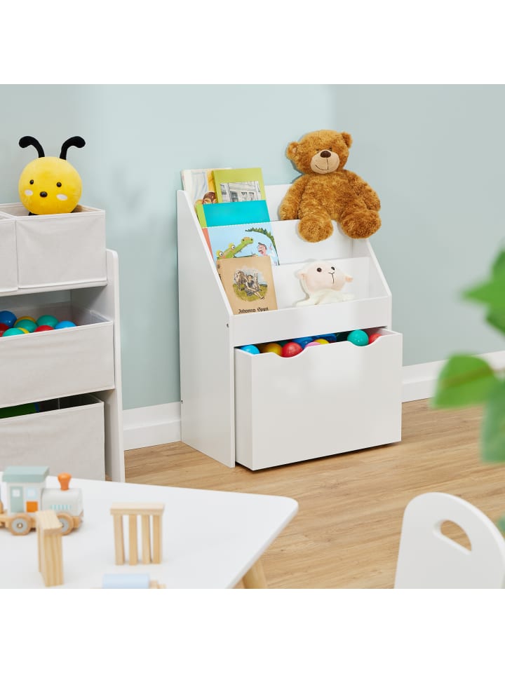 relaxdays Bücherregal Kinder in Weiß - (B)50,5 x (H)69,5 x (T)28 cm günstig kaufen onesize