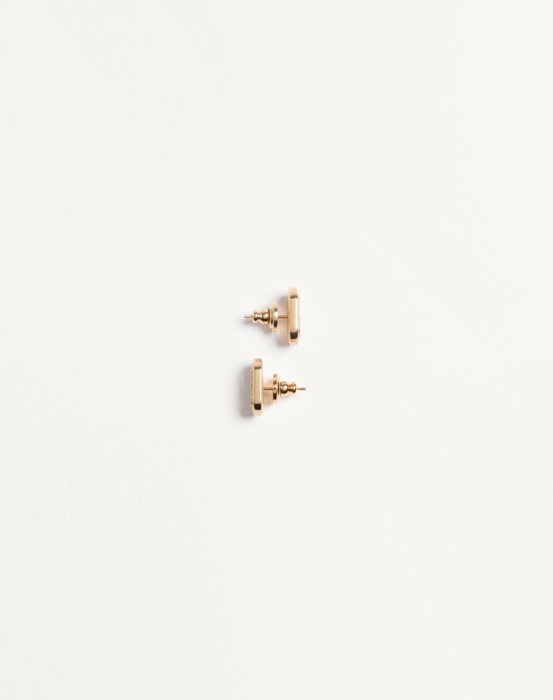 Ovale øreringe i metal og Swarovski® krystaller