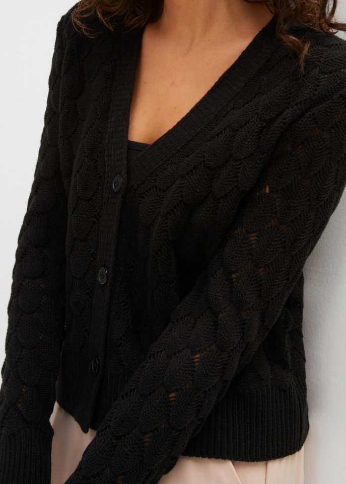 Ajour-Strickjacke
