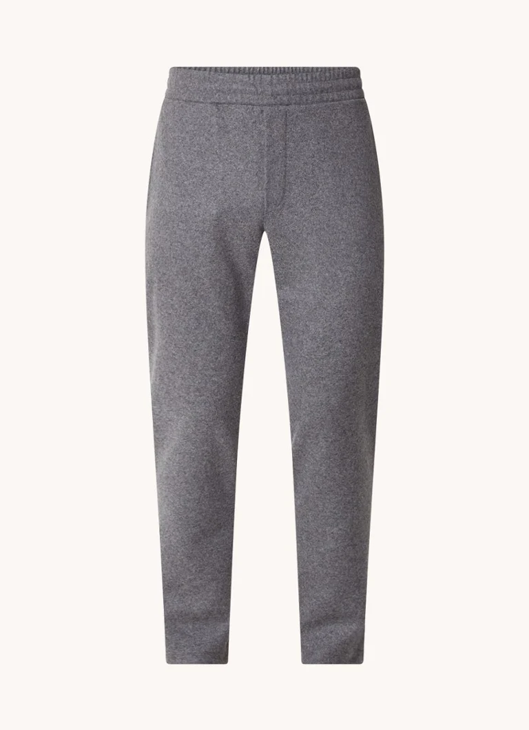 Pantaloni de trening Moncler slim fit din amestec de lână virgină melanjată