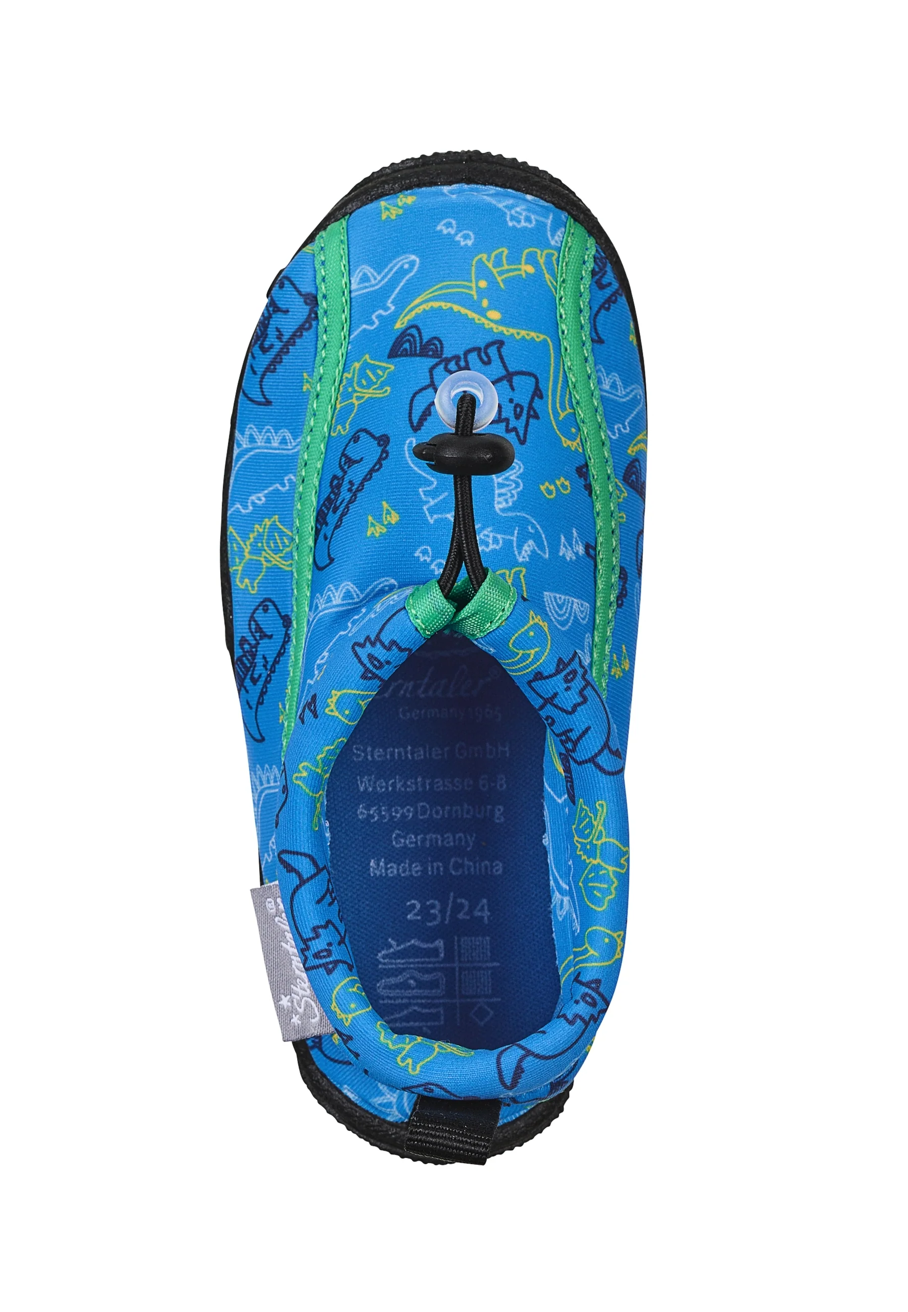 Aqua-Schuh Kinder in Blau mit Dino Muster