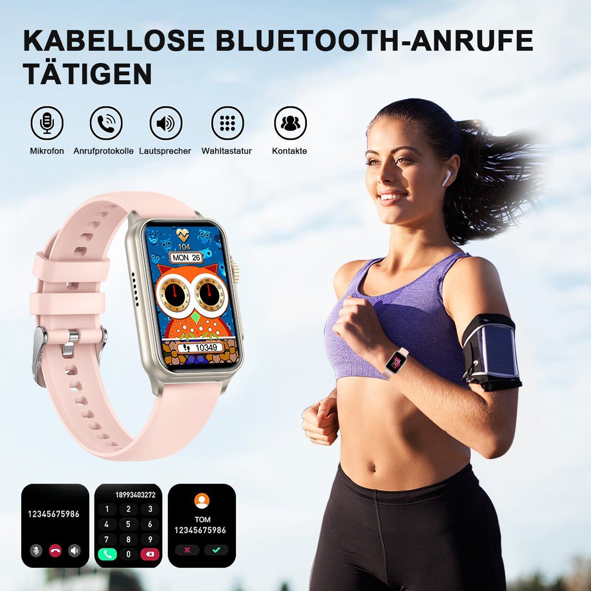 HYIEAR Smartwatch Damen, 1,57