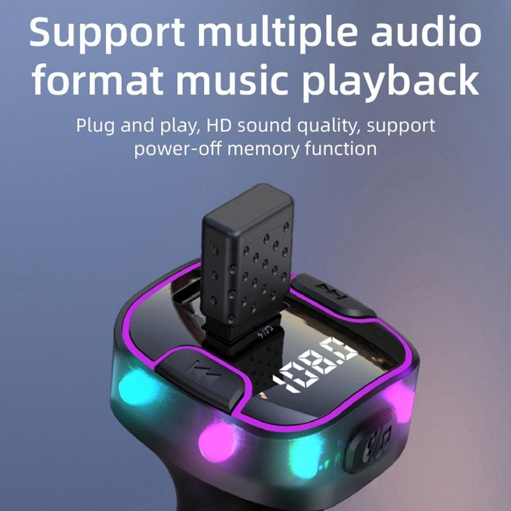 DESUO Zigarettenanzünder USB C Auto Ladegerät Bluetooth 5.3 FM Transmitter Autobatterie-Ladegerät