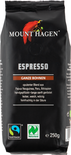Mount Hagen Bio Espresso ganze Bohne