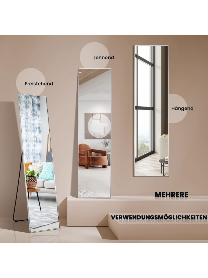 COSTWAY Ganzkörperspiegel 160x40cm in Silber günstig kaufen onesize