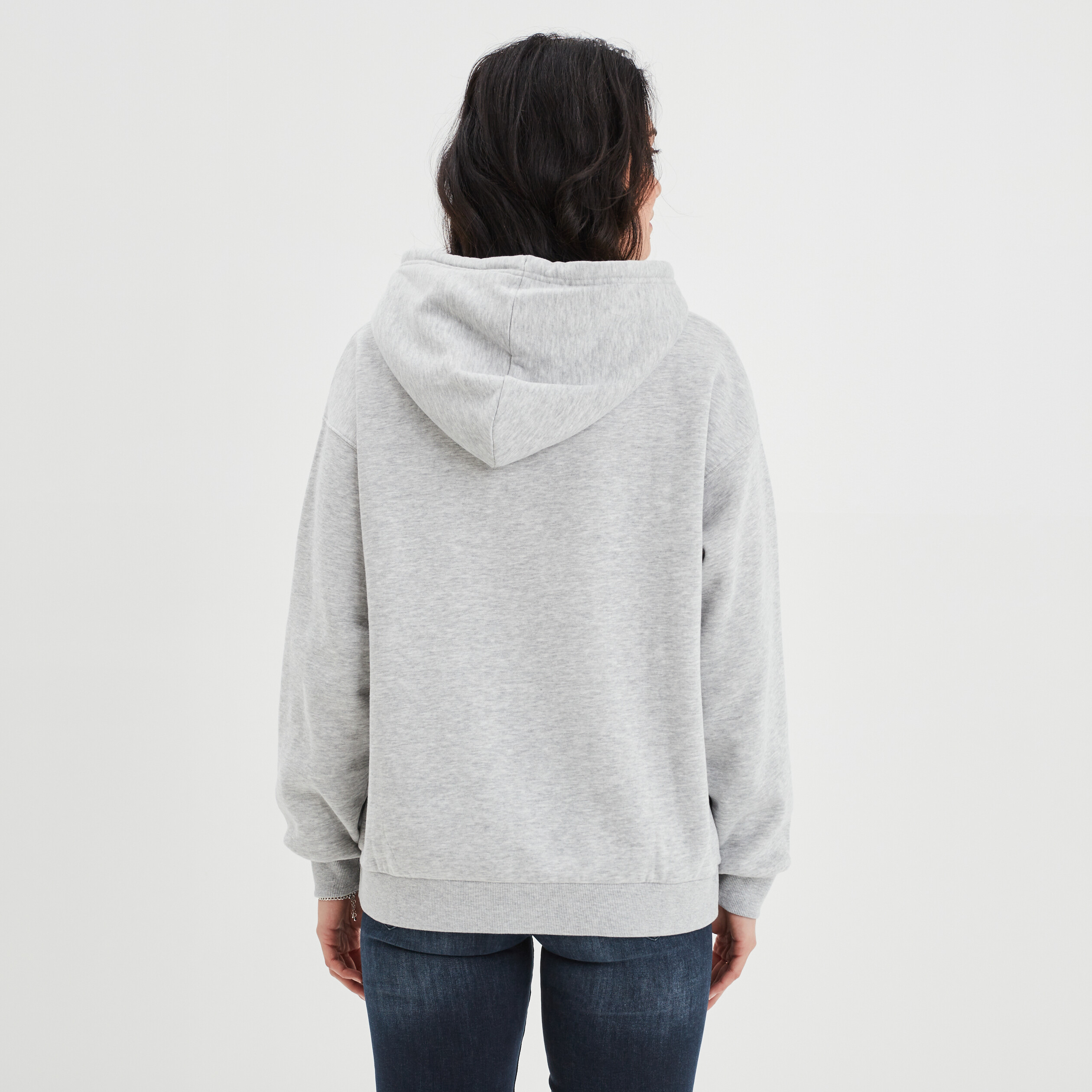 Sweat molleton à capuche hoodie gris clair femme | La Halle
