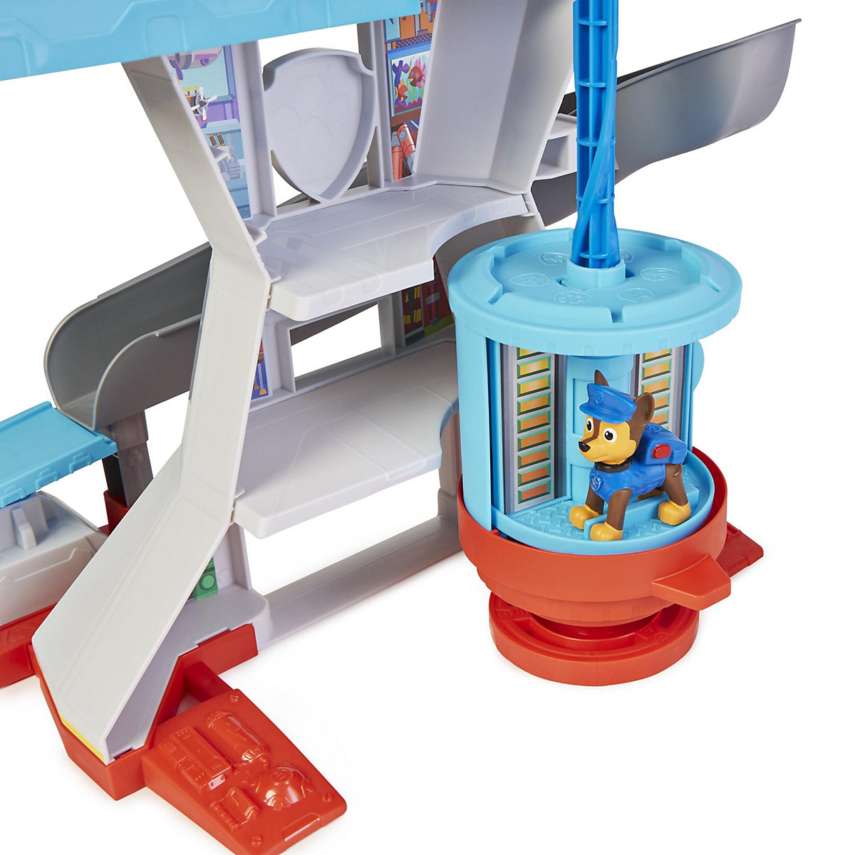 PAW Patrol. 10. Jubiläum, Lookout Tower, Hauptquartier Spielset mit 1 Chase Basis Fahrzeug, 2 Chase Figuren und Zubehör, geeignet für Kinder ab 3 Jahren
