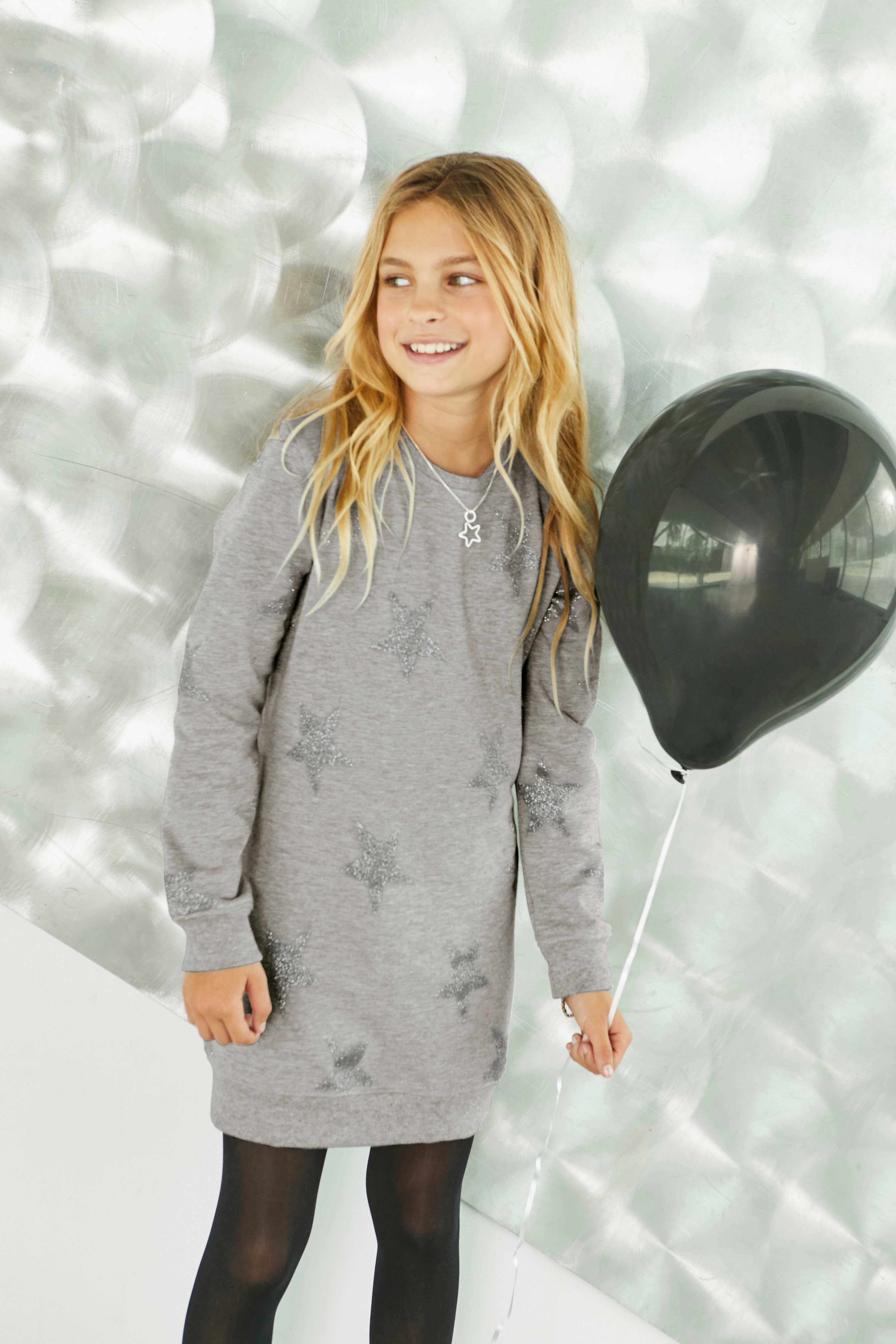 KIDSWORLD Sweatkleid mit Glitzerdruck