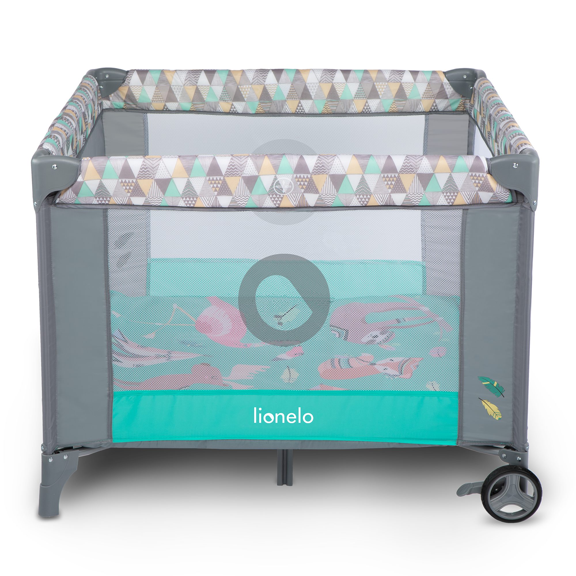 lionelo Laufgitter Lene (TOP), LockGuard Zusammenklappbar Tasche bis 15kg