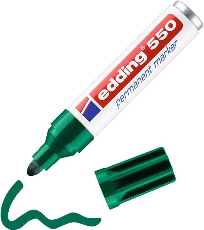 edding 550Permanentmarker Breit Rundspitze 3 - 4 mm Grün Nachfüllbar Wasserbeständig