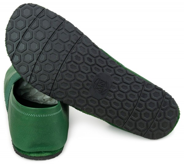 Martin Natur ~ Bio Leder Slipper Apache ~ Grün