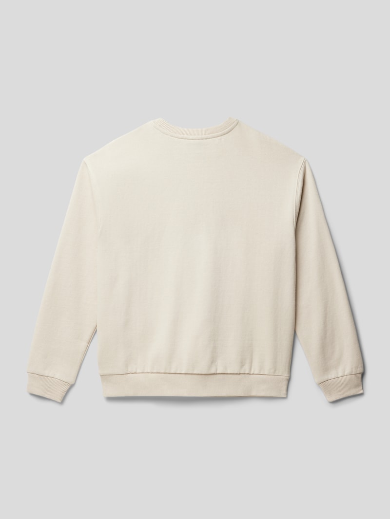 Sweatshirt mit Label-Print Modell 'Saliotto' in beige