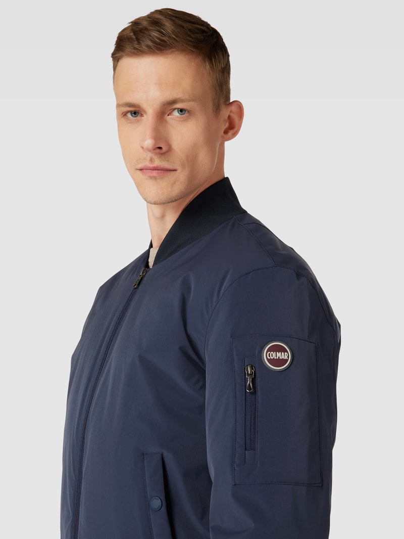 Bomberjacke mit Label-Patch in marineblau
