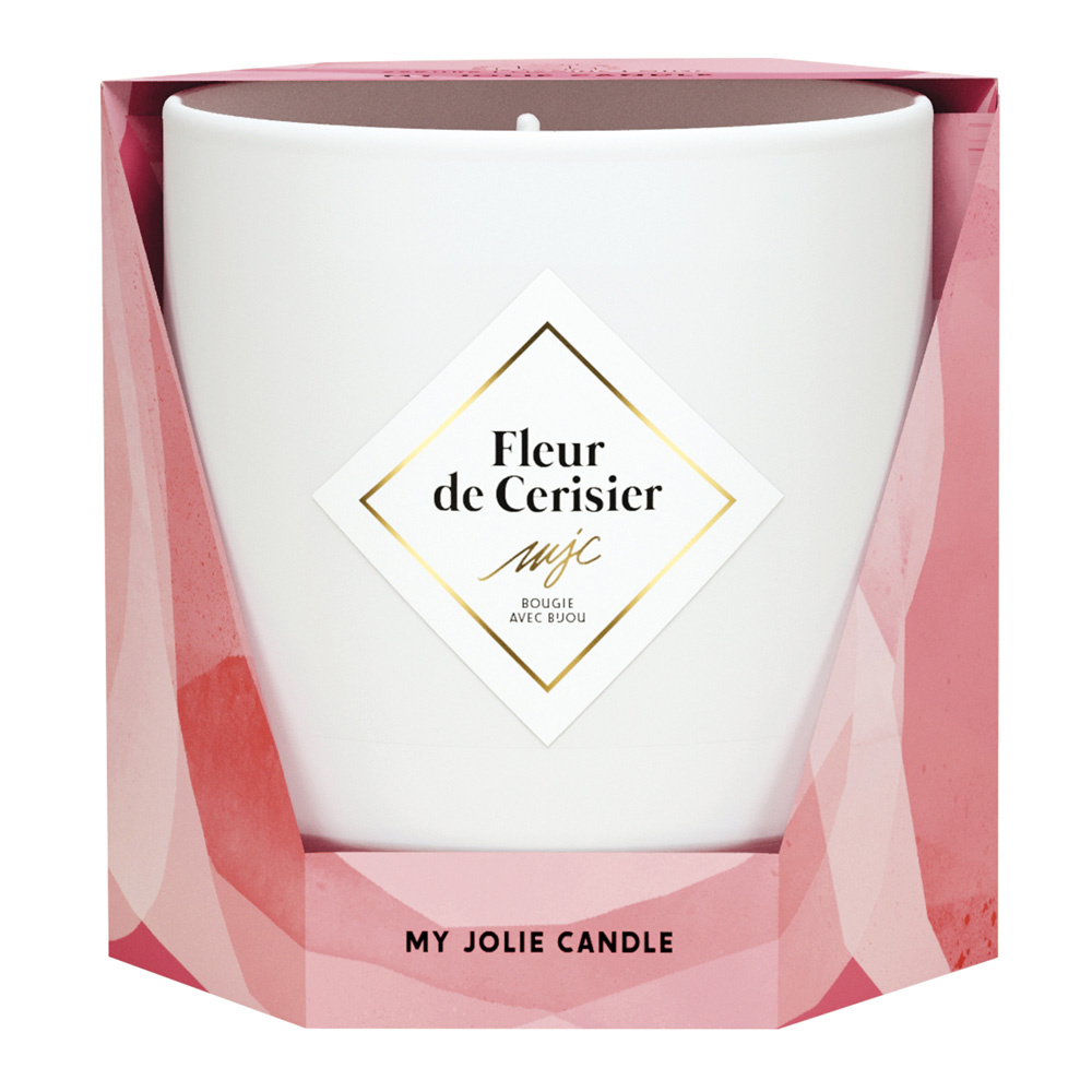 my jolie candle Bougie bracelet or bille beige fleur decerisier Bougie