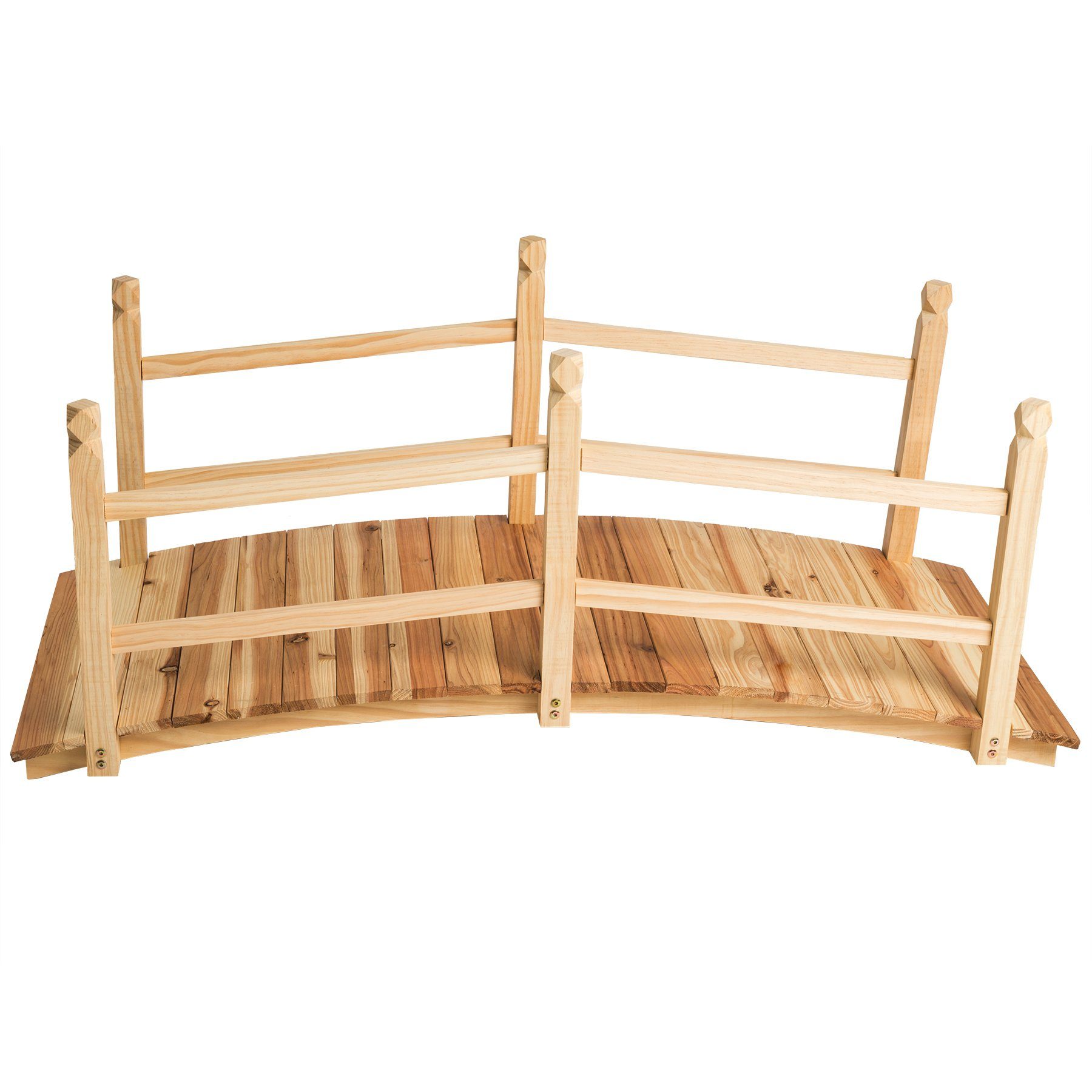 tectake Zierbrücke Gartenbrücke aus Holz 137cm lang