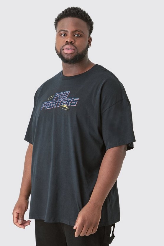 Plus Oversize T-Shirt mit lizenziertem Foo Fighters Print