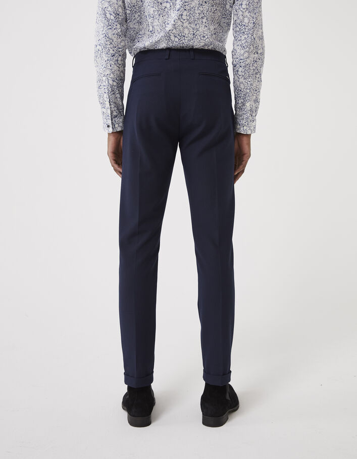 Pantalon de costume SLIM marine Seersucker Homme