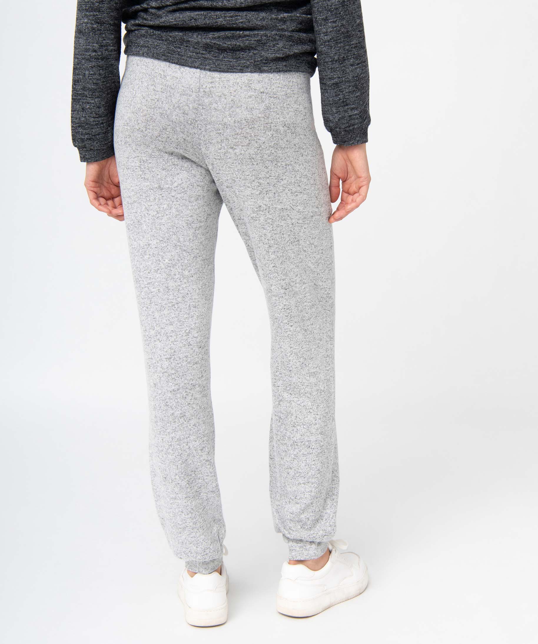 Pantalon de grossesse jogger en maille douce gris clair | GEMO
