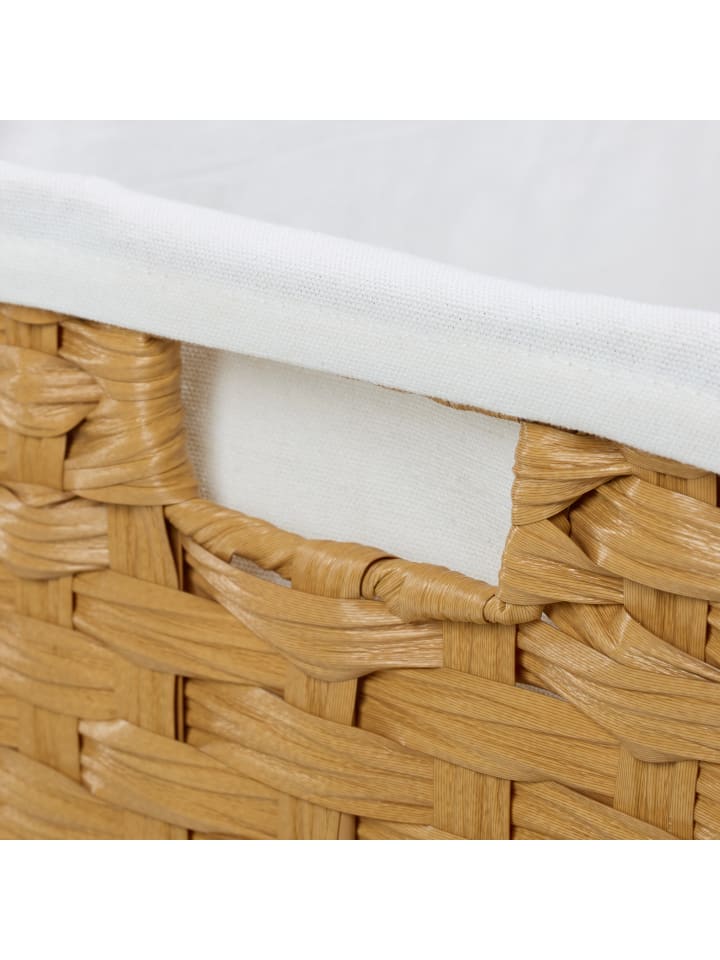 relaxdays Wäschekorb in Natur/ Beige - (B)46 x (H)60 x (T)34 cm günstig kaufen onesize
