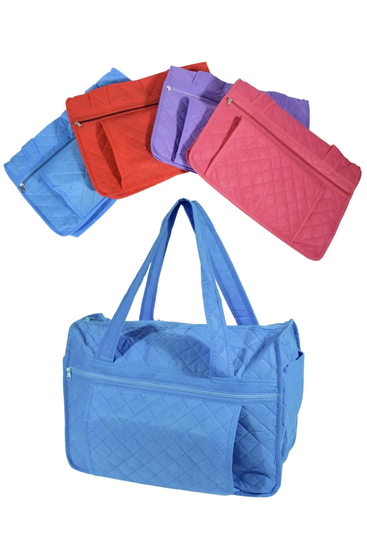Seryat  Ser&yat Blaue Strandtasche Einlage 2 Taschen 2 Fächer Gesteppt