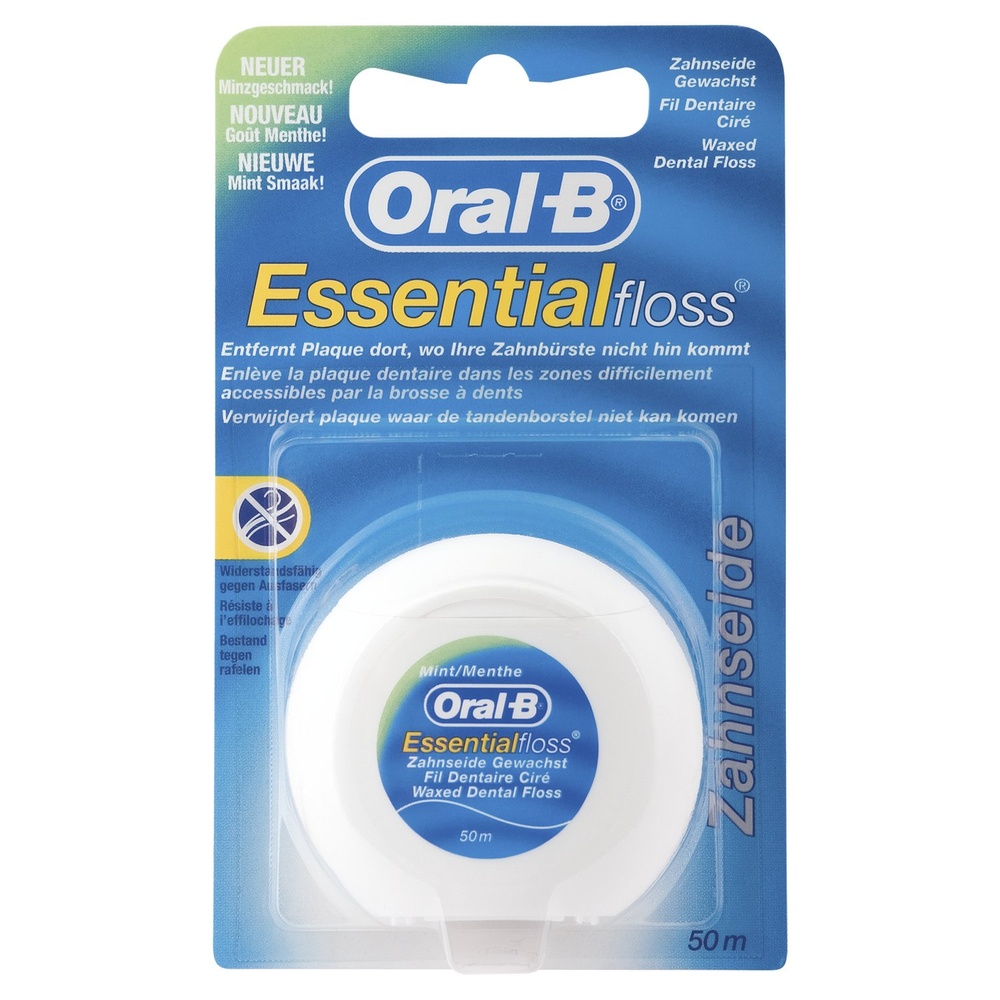 oral-b Oral-B Essential Floss Fil dentaire Ciré mentholé 50m Fil Dentaire