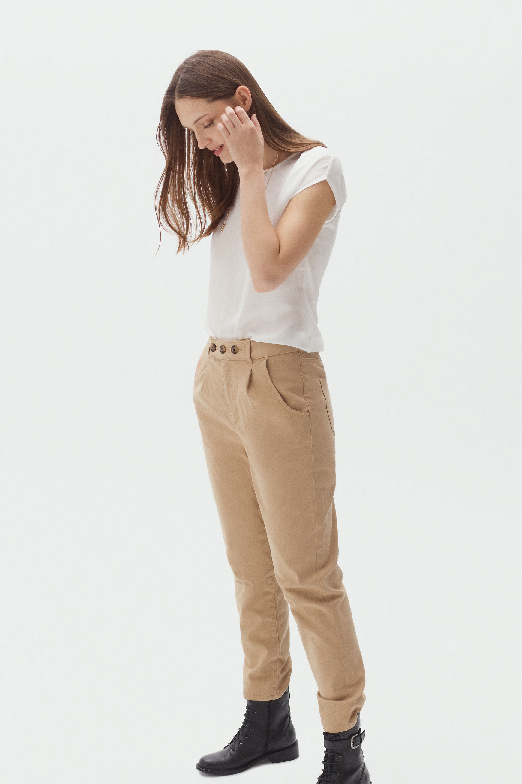 pantalon roma jaune femme
