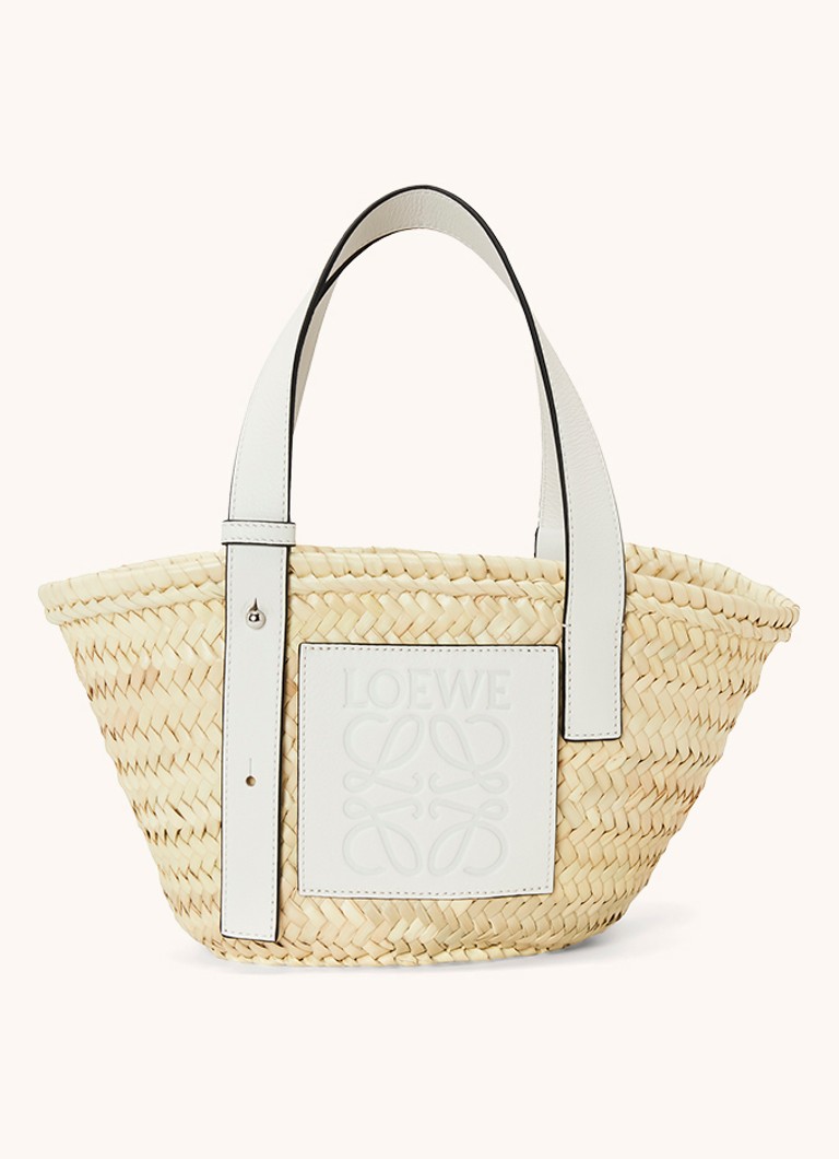 LOEWE Basket -pieni olkalaukku vasikannahkaisilla yksityiskohdilla