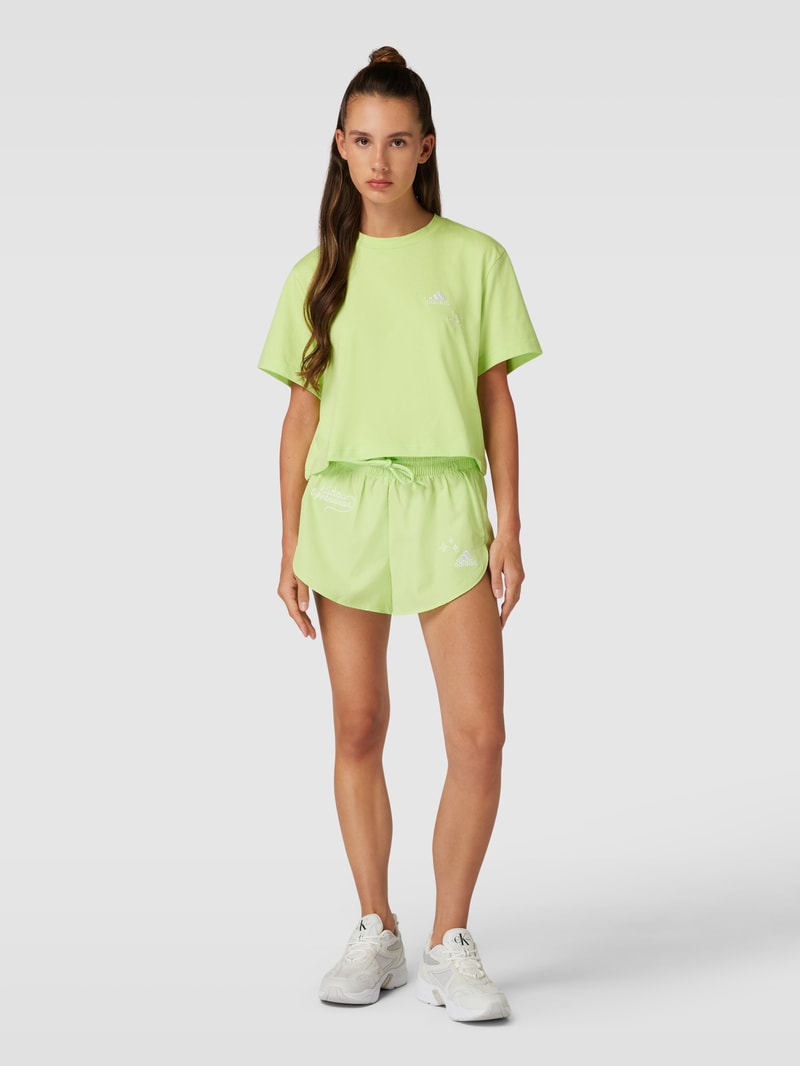 Shorts mit Label-Detail in neon grün