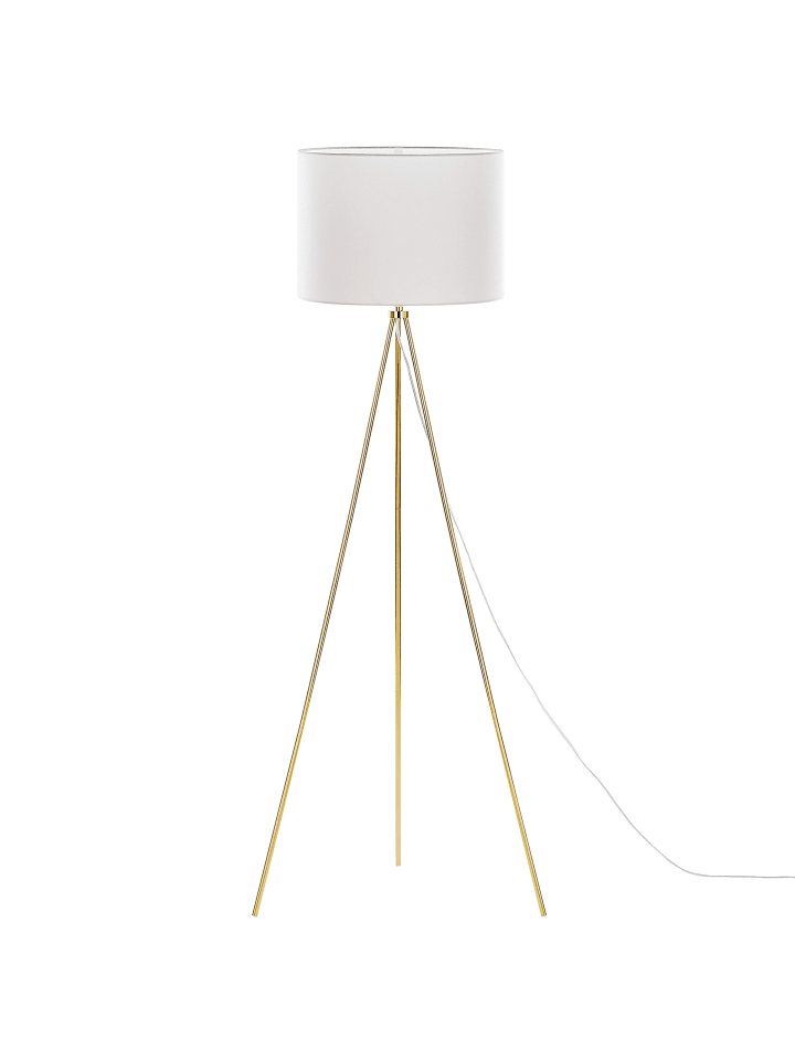 Beliani Stehleuchten VISTULA in Weiß/Gold - (W) 55 x (H) 148 x (L) 55 cm günstig kaufen onesize