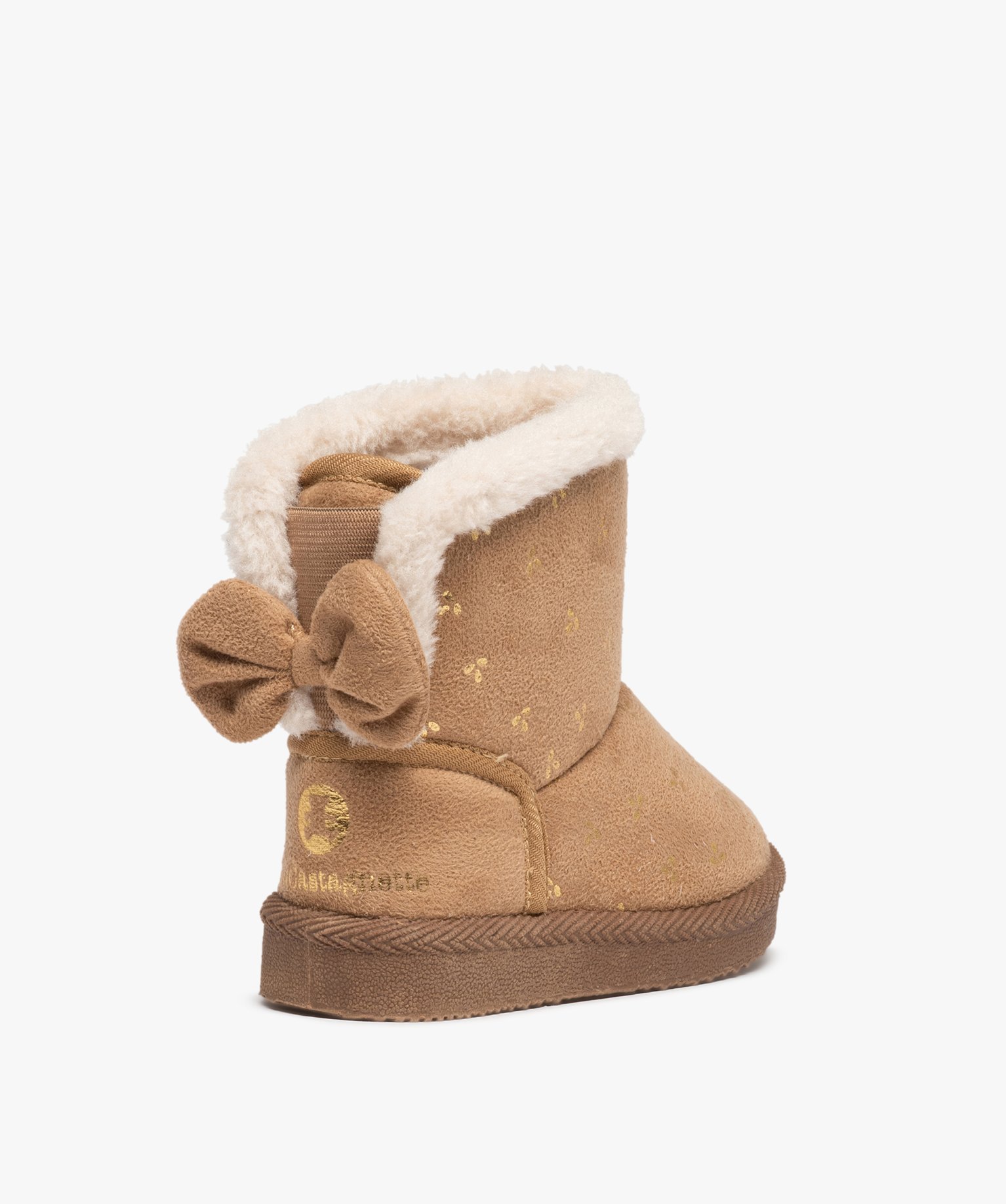 Boots fourrées bébé fille en textile suédé – LuluCast... beige | GEMO