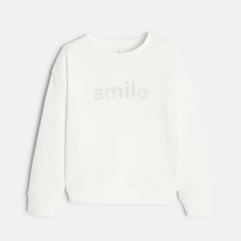 Sweat blanc CONFETTI pigments naturels mixte