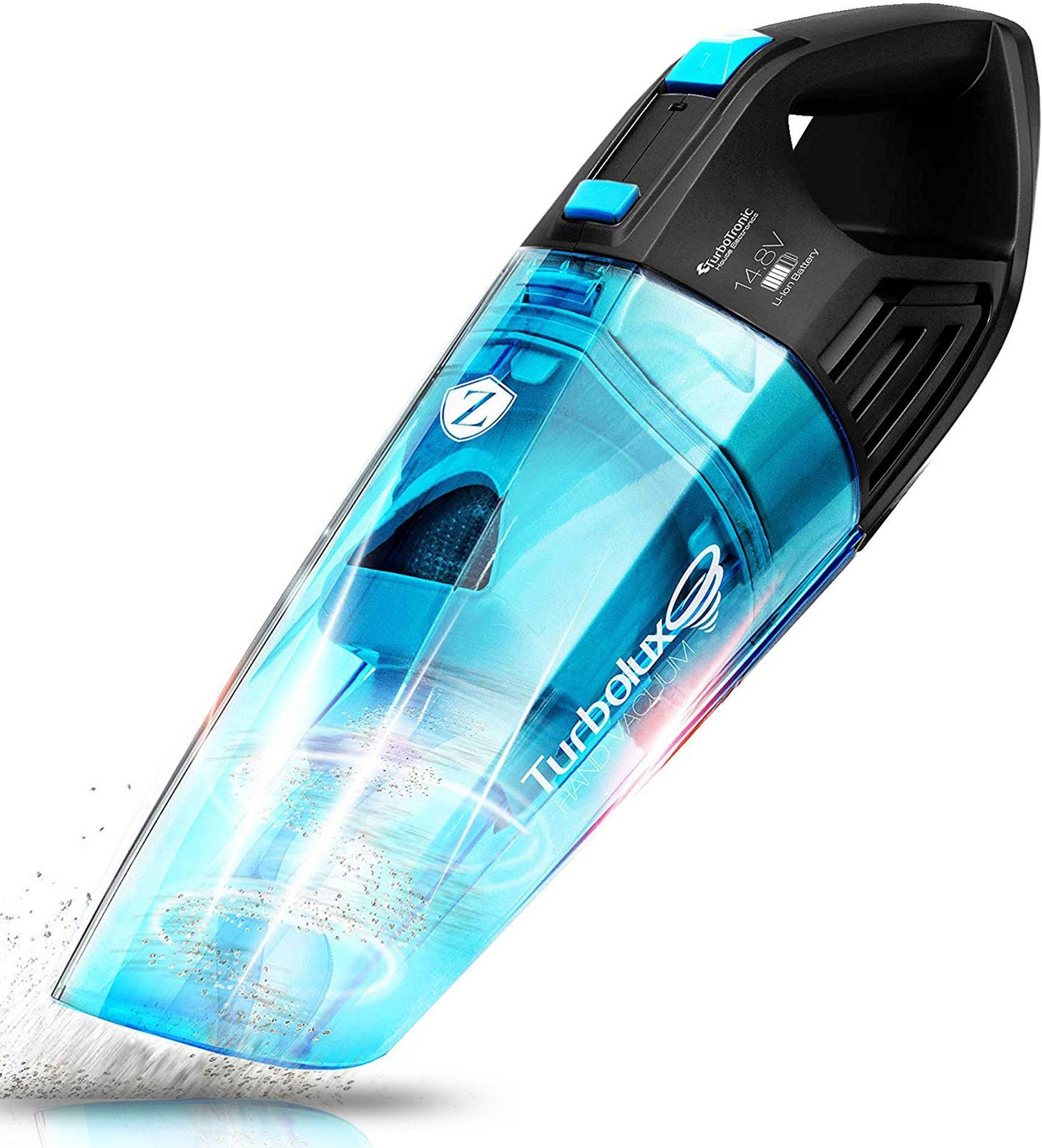 TurboTronic by Z-Line Handstaubsauger 4kpa, 20 Min. Laufzeit, ultra-Leichtgewicht Boden Staubsauger, 100 W, beutellos, kabelloser Sofa Couch Tisch Handsauger mit Ladestation