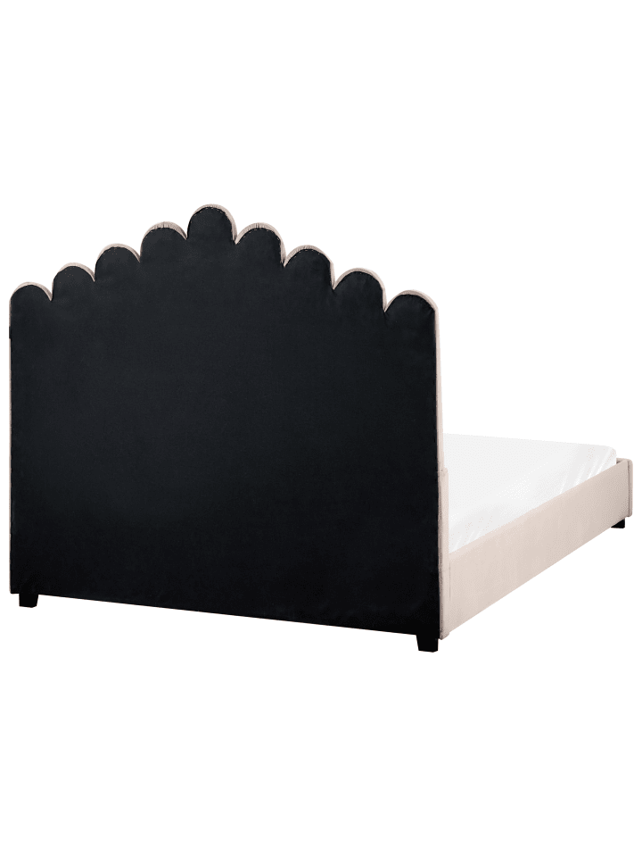 Beliani Doppelbett VINCENNES in Beige/Schwarz - (W) 145 x (H) 124 x (L) 213 cm günstig kaufen onesize